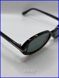 Tom Ford FT1364 IGGY 52N Dark Havana/Green Oval Sunglasses Flawless Authentic