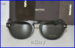 Tom Ford FT5533 55A Havana/Grey Fade Men's Eyeglasses With Clip On Sunglasses 49mm