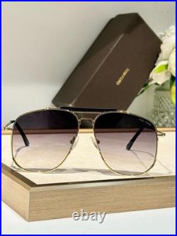 Tom Ford FT557 58 13-145 Metal Gold Frame Gradient Purple Lens Aviator Sunglass