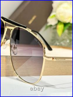 Tom Ford FT557 58 13-145 Metal Gold Frame Gradient Purple Lens Aviator Sunglass