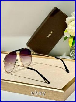 Tom Ford FT557 58 13-145 Metal Gold Frame Gradient Purple Lens Aviator Sunglass