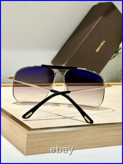 Tom Ford FT557 58 13-145 Metal Gold Frame Gradient Purple Lens Aviator Sunglass