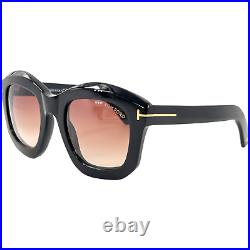 Tom Ford FT582 Julia 02 Womens Plastic Sunglass 01F Shiny Black 50 22 Italy