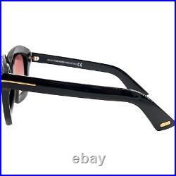 Tom Ford FT582 Julia 02 Womens Plastic Sunglass 01F Shiny Black 50 22 Italy