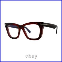 Tom Ford FT5881B Shiny Light Brown Blue Block Sunglasses 52mm 19mm 135mm