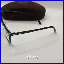 Tom Ford FT6038 F B 001 Shiny Black Square Blue Block Men's Eyeglasses