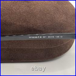 Tom Ford FT6038 F B 001 Shiny Black Square Blue Block Men's Eyeglasses