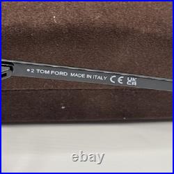 Tom Ford FT6038 F B 001 Shiny Black Square Blue Block Men's Eyeglasses