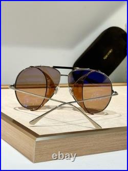 Tom Ford FT900 Jack02 62 11-140 Metal Frame Brown Lens Unisex Aviator Sunglasses