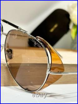 Tom Ford FT900 Jack02 62 11-140 Metal Frame Brown Lens Unisex Aviator Sunglasses