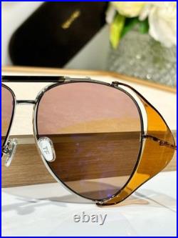 Tom Ford FT900 Jack02 62 11-140 Metal Frame Brown Lens Unisex Aviator Sunglasses