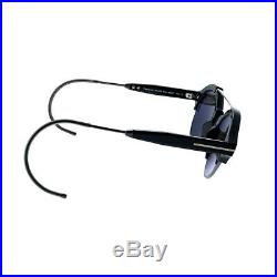Tom Ford Farrah-02 TF 631 01A Black Plastic Round Sunglasses Grey Lens