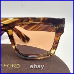 Tom Ford Fausto FT0711 53E Sunglasses Colored Havana 53mm New 100% Authentic