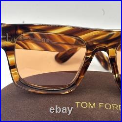 Tom Ford Fausto FT0711 53E Sunglasses Colored Havana 53mm New 100% Authentic