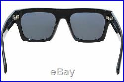 Tom Ford Fausto TF711 01A Sunglasses Men's Shiny Black/Smoke Lenses Square 53mm