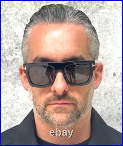 Tom Ford Fausto Tf711 01a Shiny Black With Grey Lens Authentic Sunglasses 53-20
