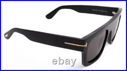 Tom Ford Fausto Tf711 01a Shiny Black With Grey Lens Authentic Sunglasses 53-20