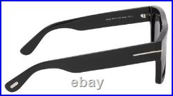 Tom Ford Fausto Tf711 01a Shiny Black With Grey Lens Authentic Sunglasses 53-20