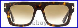 Tom Ford Flat Top Sunglasses TF711 Fausto 52F Dark Havana 53mm FT0711