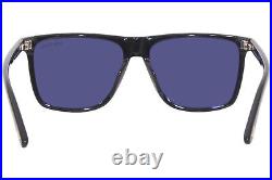 Tom Ford Fletcher TF832 01V Sunglasses Men's Shiny Black/Blue Square Shape 57mm