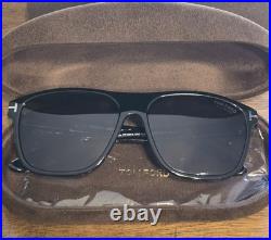 Tom Ford Frances TF1081-N ECO 01D Shiny Black Smoke Polarized 58mm Sunglasses