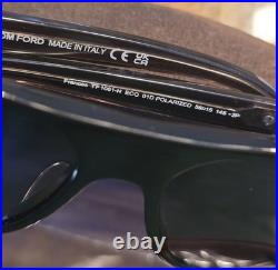 Tom Ford Frances TF1081-N ECO 01D Shiny Black Smoke Polarized 58mm Sunglasses