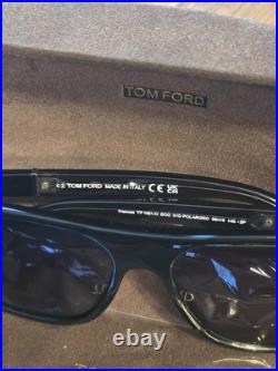 Tom Ford Frances TF1081-N ECO 01D Shiny Black Smoke Polarized 58mm Sunglasses