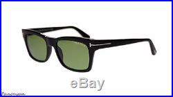 Tom Ford Frederick Men's Sunglasses FT0494 01N Shiny Black/Green Lens Rectangle
