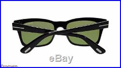 Tom Ford Frederick Men's Sunglasses FT0494 01N Shiny Black/Green Lens Rectangle