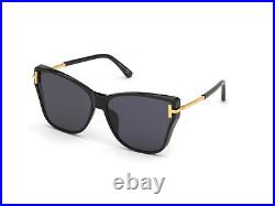 Tom Ford Ft0808-k/s 01a Black Gold Women's Oversize Sunglasses Made In Italy