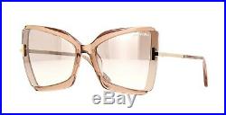Tom Ford GIA FT 0766 Transparent Beige/Light Beige Mirrored (57G C) Sunglasses