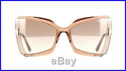 Tom Ford GIA FT 0766 Transparent Beige/Light Beige Mirrored (57G C) Sunglasses