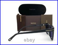 Tom Ford GIULIO FT 0698 02V Matte Black / Blue Smoke 59mm Sunglasses TF0698 New