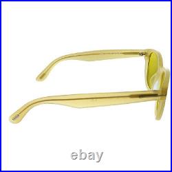 Tom Ford Garett TF 538 59E Yellow Plastic Square Sunglasses Yellow Lens