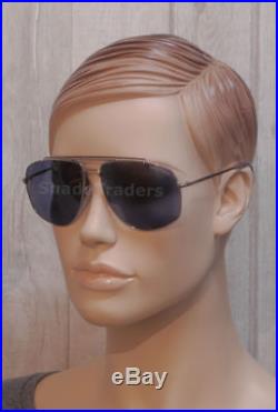 Tom Ford Georges Aviator Sunglasses Shiny Light Ruthenium Blue Ft 0496 14v