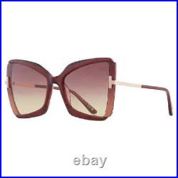 Tom Ford Gia Bordeaux Gradient Butterfly Ladies Sunglasses FT0766 69T 63