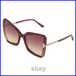 Tom Ford Gia Bordeaux Gradient Butterfly Ladies Sunglasses FT0766 69T 63