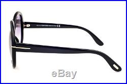 Tom Ford Gisella Large Oval Sunglasses Black Smoke Grey Gradient Ft 0388 01b