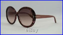 Tom Ford Gisella TF 388 50F Rose Brown Havana Round Sunglasses Brown Gradient
