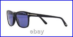 Tom Ford Giulio FT 0698 02V Matte Black Sunglasses Sonnenbrille Blue Lens 59mm