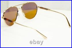 Tom Ford Gold Pilot Sunglasses Metal Mens Brown Andes TF 670 28E FT0670