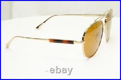 Tom Ford Gold Pilot Sunglasses Metal Mens Brown Andes TF 670 28E FT0670
