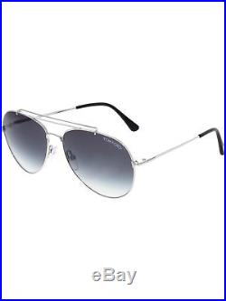 Tom Ford Gradient Indiana FT0497-18B-58 Silver Aviator Sunglasses