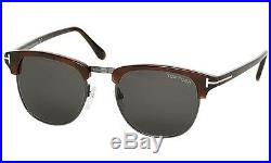 Tom Ford HENRY FT 0248 dark havana ruthenium/smoke (52A B) 53mm Sunglasses