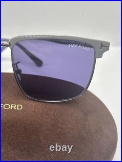 Tom Ford HUDSON 02 FT0997 H 51V Dark Ruthenium-Mastic/Blue Sunglasses