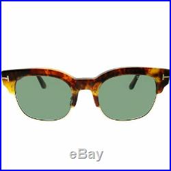 Tom Ford Harry TF 597 55N Yellow Havana Gold Plastic Sunglasses Green Lens