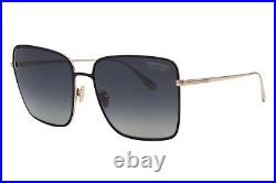 Tom Ford Heather 739 01D Black Gold Gray Gradient Women's Sunglasses 60-17-140