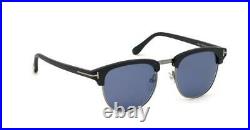Tom Ford Henry 0248 02X Matt Black Sunglasses Sonnenbrille Blue Mirror Lens 51mm