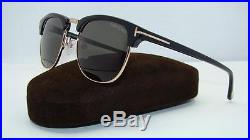 Tom Ford Henry Clubmaster TF 248 05N Black & Gold Sunglasses Grey Lens Size 51