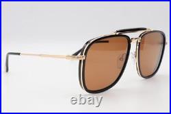 Tom Ford Huck TF 665 Sunglasses Black Gold 01E Authentic 58mm